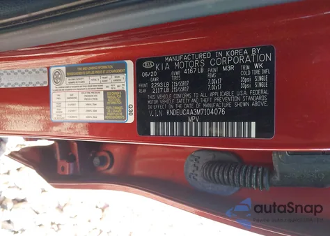 2021 Kia Seltos S z USA, uszkodzony, nr VIN KNDEUCAA3M7104076